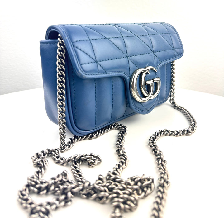 Gucci GG Marmont Super Mini Leather Navy