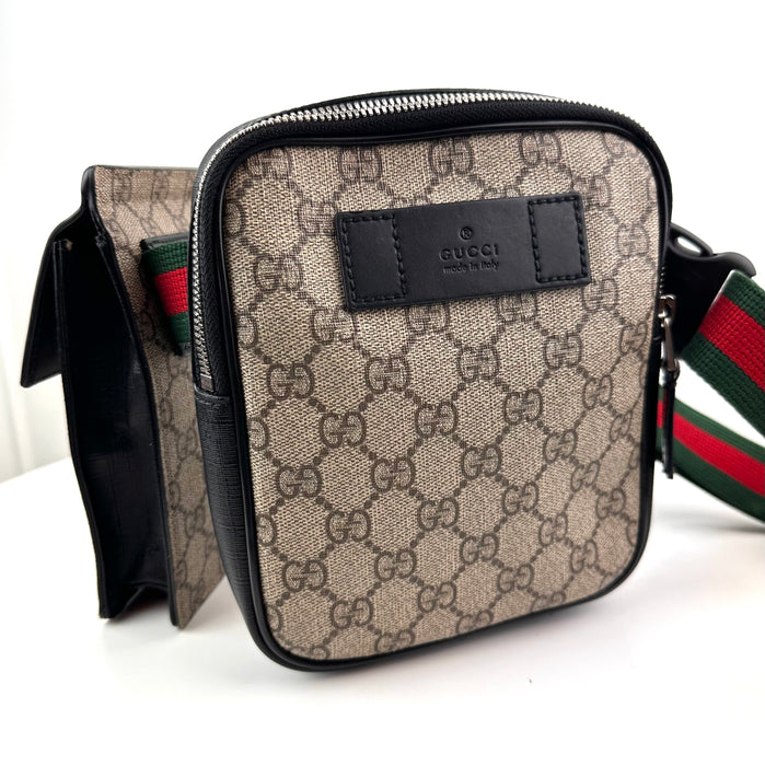 Gucci GG Supreme Double Web Belt Bag