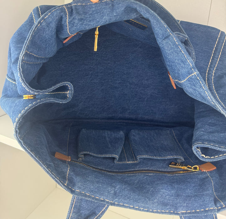Prada Denim Canapa Logo Tote Avio
