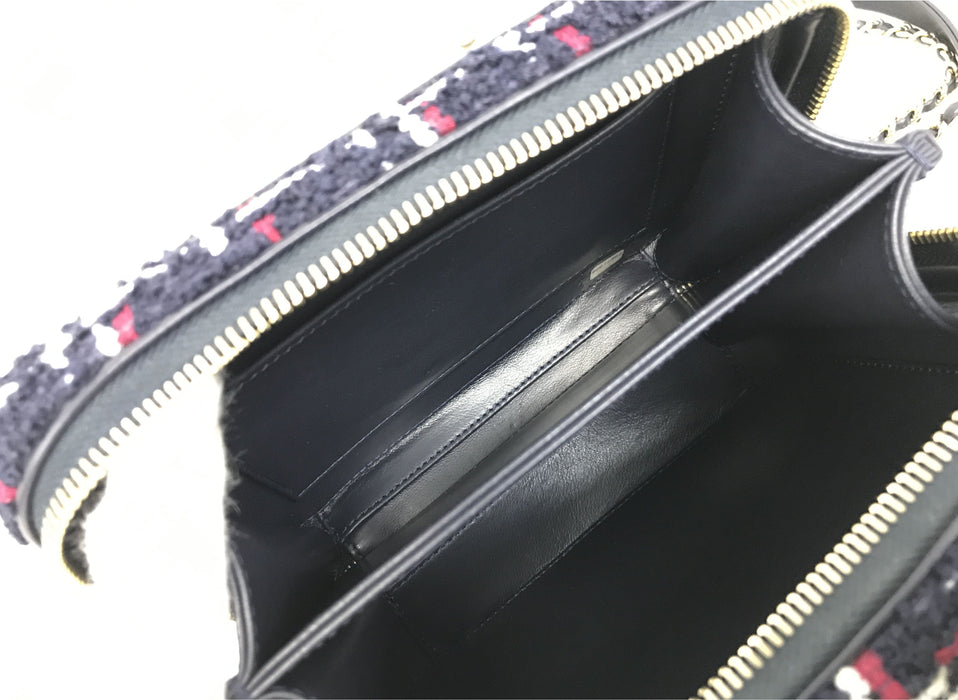 Chanel Quilted  Filigree Small Vanity Tweed Shoulder Bag