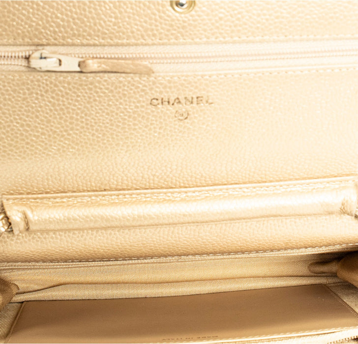 Chanel Flap Wallet On Chain Quilted Caviar Leather