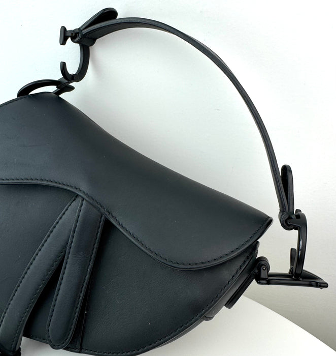 Dior Ultra Matte Mini Saddle Black Ultramatte CalfskinBag