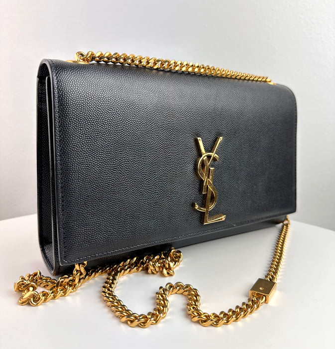 Saint Laurent Medium Kate Bag in Grain De Poudre Embossed Leather