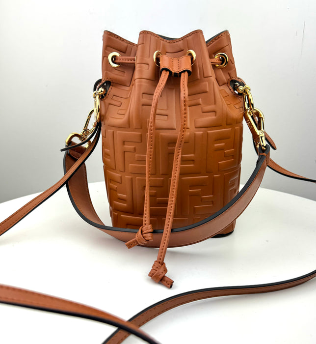 Fendi Mon Tresor Mini Calf Leather Bucket Bag