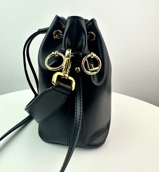 Fendi Mon Tresor black Leather Mini Bucket Bag