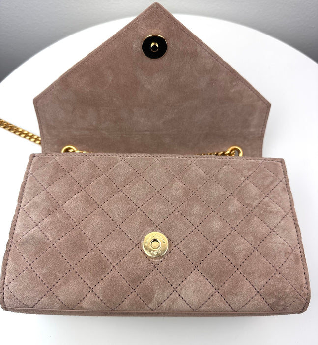 Saint Laurent Envelope Triquilt Small Shoulder bag in Suede