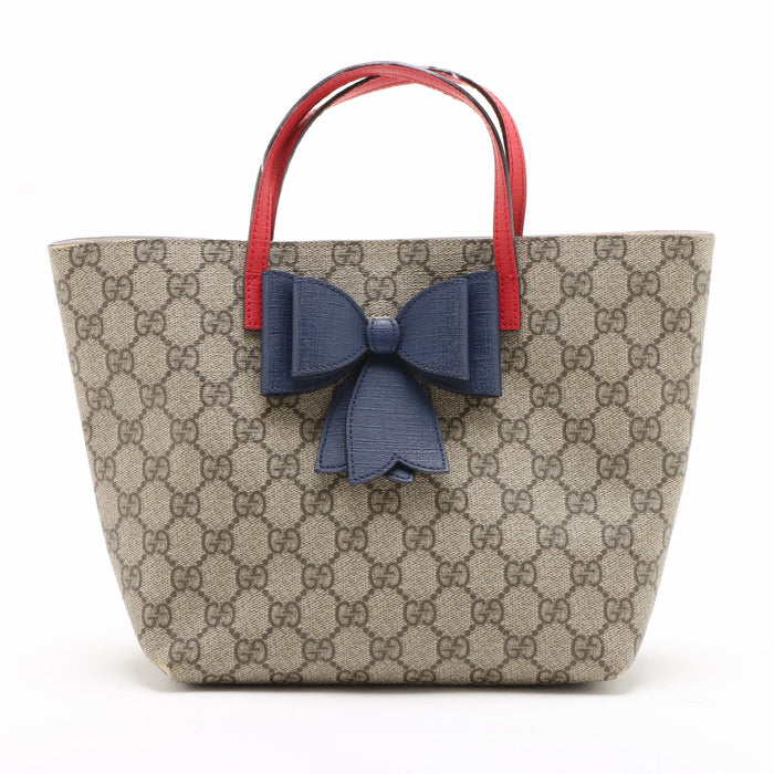 Gucci Bow Kid's Tote GG Coated Canvas