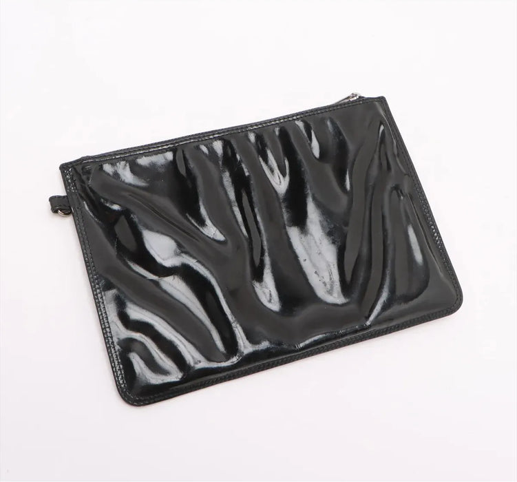 Chanel Perforated CC Logo Patent Leather Chain Handle Tote