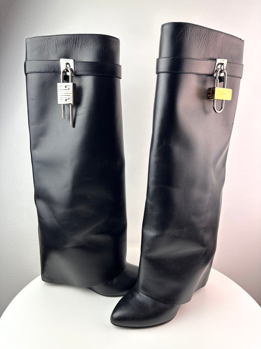 Givenchy Shark Lock Pant Boots in Leather