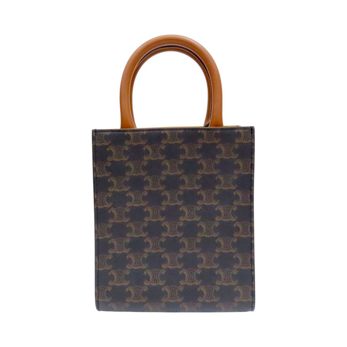 Celine Mini Vertical Cabas in Triomphe Canvas and Calfskin