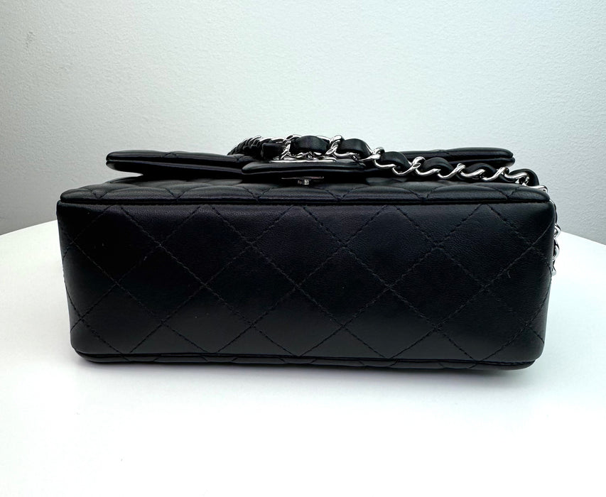 Chanel Classic Mini Flap Bag in Black with Silver hardware