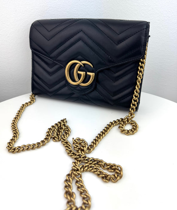 Gucci Gg Marmont Matelasse Mini Chain Bag