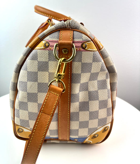 Louis Vuitton Damier Azur Summer Trunks Speedy Bandouliere 30