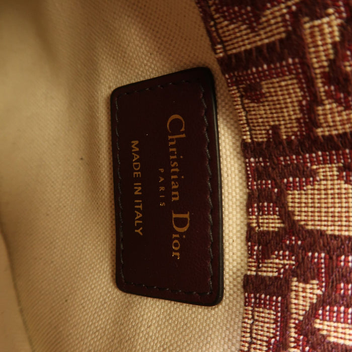 Dior Burgundy Oblique Canvas and Leather Saddle Belt Bag