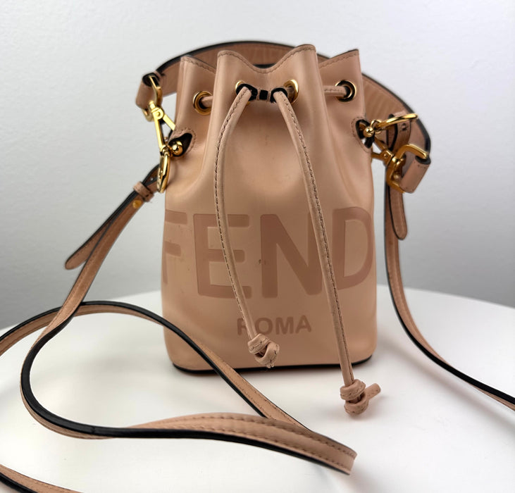 Fendi Mon Tresor Pale Pink Leather Mini Bucket Bag