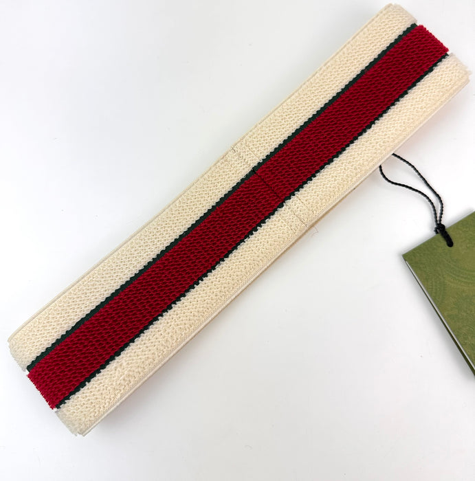 Gucci red and white Elastic stripe headband