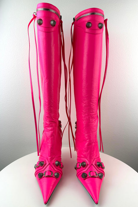 Balenciaga Cagole 90mm Boot in Fluo Pink