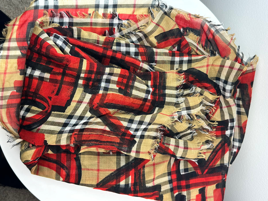 Burberry Graffiti logo scarf