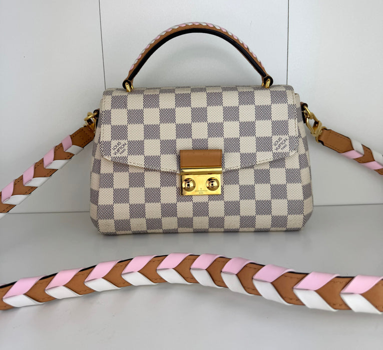 Louis Vuitton Damier Azur Braided Croisette Rose
