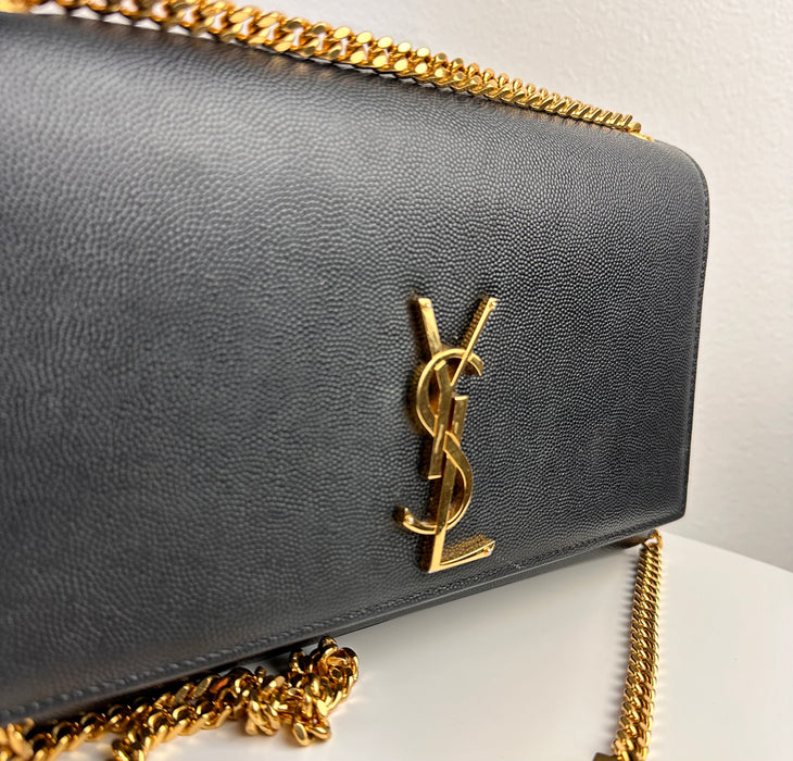 Saint Laurent Medium Kate Bag in Grain De Poudre Embossed Leather