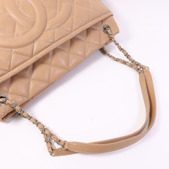 Chanel Caviar Quilted CC Timeless Soft Tote Nude