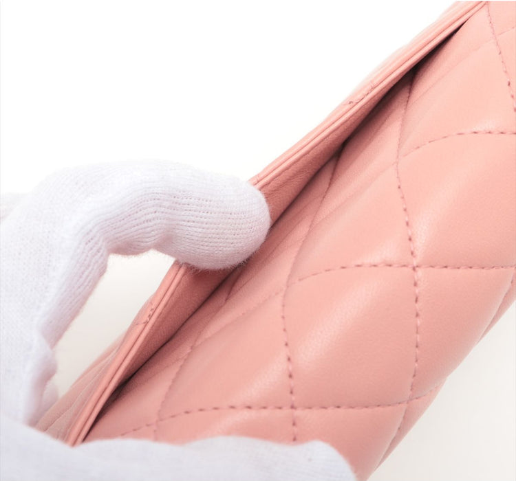 Chanel Lambskin Chain bag Pink Gold Hardware