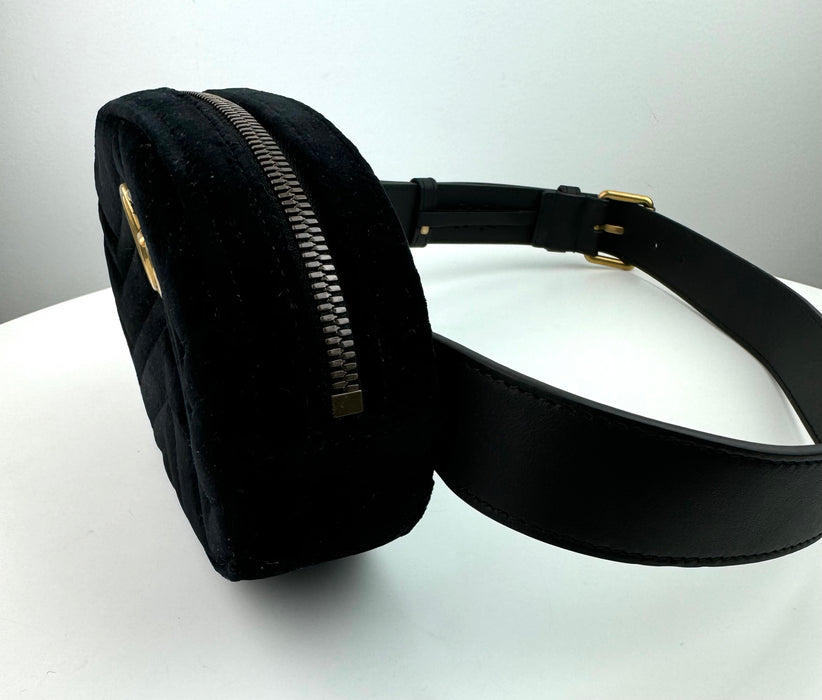 Gucci Marmont Small Velvet Belt Bag in Black