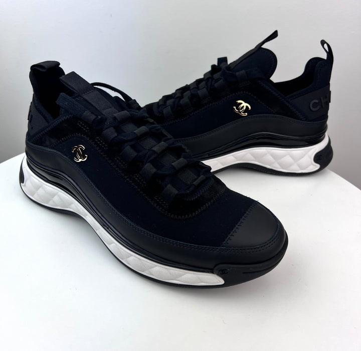 Chanel Mixed Fabric Sneakers in Black