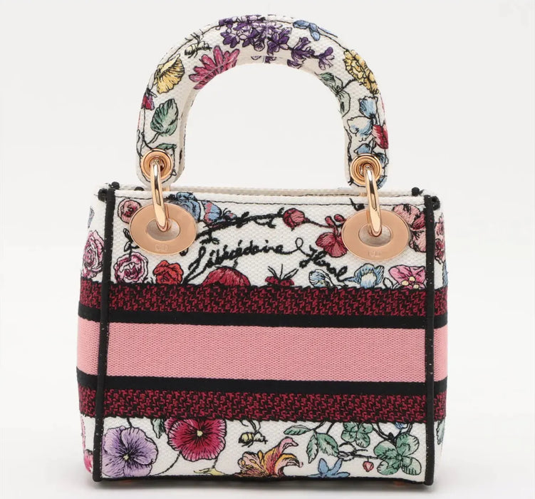 Dior Mini Lady D-Lite bag in white canvas