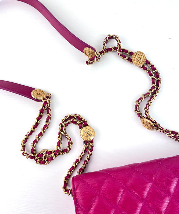 Chanel Chain bag Dark Pink with Gold hardware