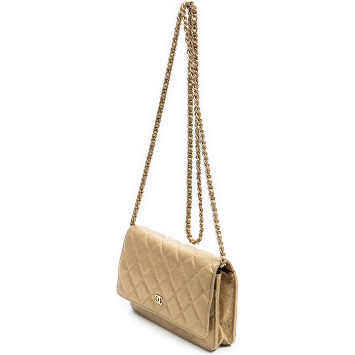 Chanel Flap Wallet On Chain Quilted Caviar Leather