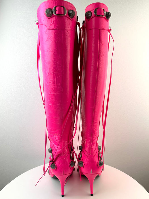 Balenciaga Cagole 90mm Boot in Fluo Pink