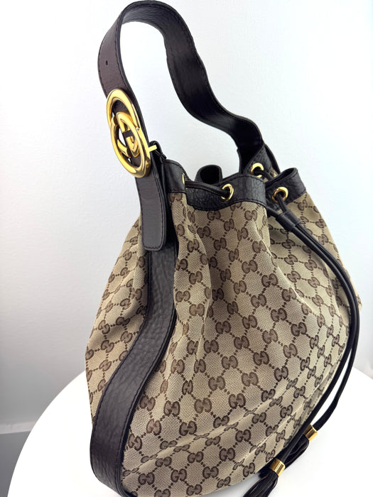 Gucci Interlocking Drawstring hobo bag