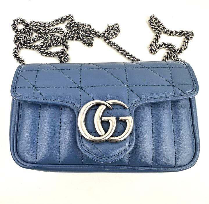 Gucci GG Marmont Super Mini Leather Navy