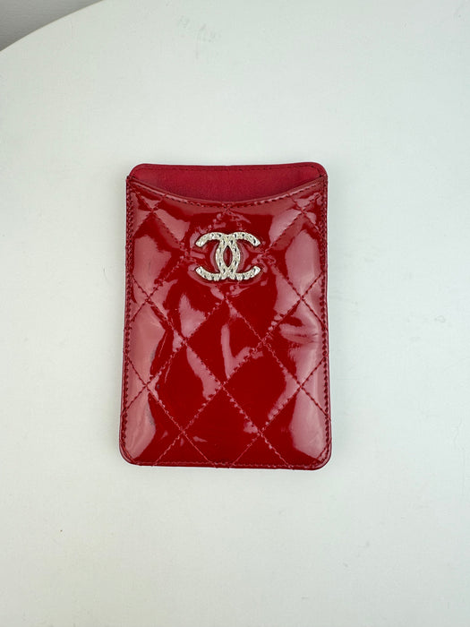 Chanel Red Patent Leather Card Holder