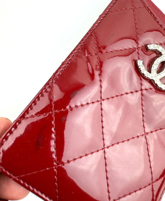 Chanel Red Patent Leather Card Holder