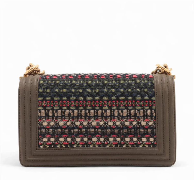 Chanel Boy Flap Bag Quilted Tweed Medium
