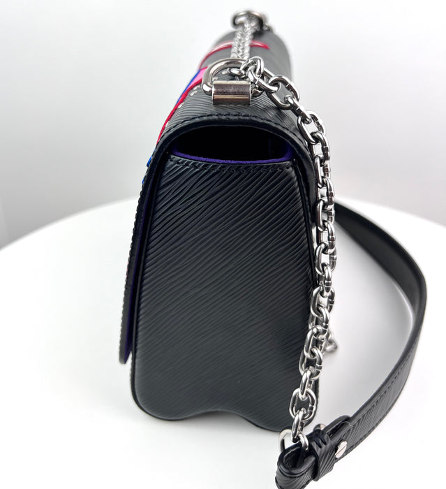 Louis Vuitton Epi Travel Stickers Twist Shoulder Bag MM Black