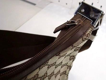 Gucci Gg Canvas Leather Shoulder Bag Beige