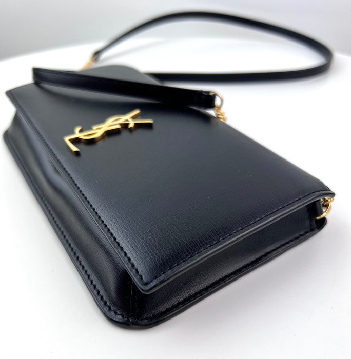 Saint Laurent Monogram Phone Holder Crossbody Bag in Leather