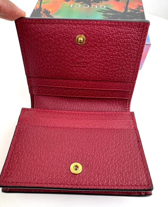 Gucci Ophidia Red Floral GG Bi Fold wallet