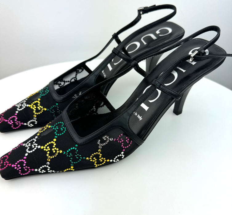Gucci embellished heels online