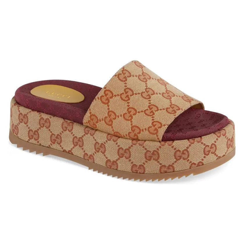 Gucci Platform Slide Sandals in Canvas — LSC INC