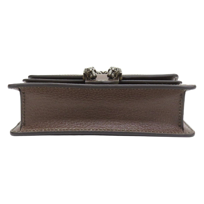 Gucci Dionysus Jumbo GG Super Mini Bag in Camel and Ebony Canvas