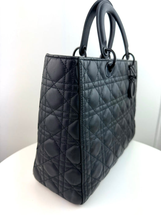 Dior Large Lady Dior Bag in Black Cannage Lambskin