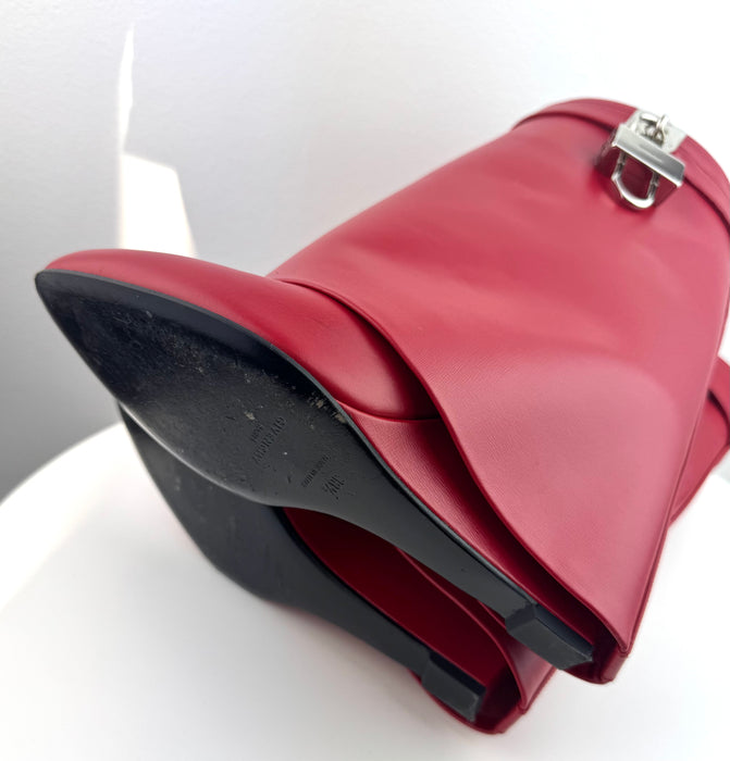 Givenchy Shark Lock Ankle Boots in Red Leather
