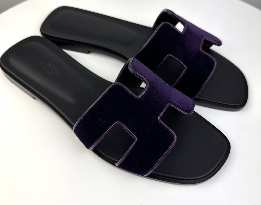 Hermes Oran Sandals in Velvet