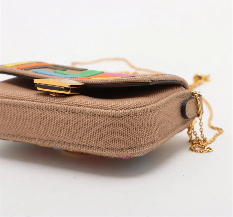 Fendi Nano Baguette Charm FF Embroidered