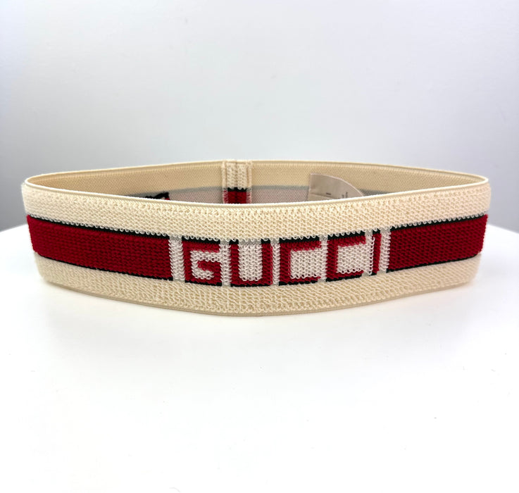 Gucci red and white Elastic stripe headband