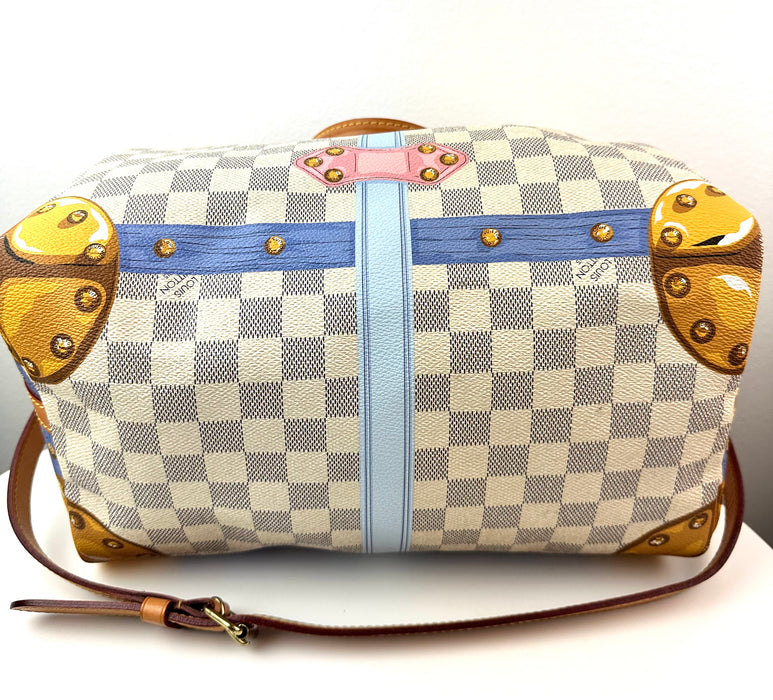 Louis Vuitton Damier Azur Summer Trunks Speedy Bandouliere 30